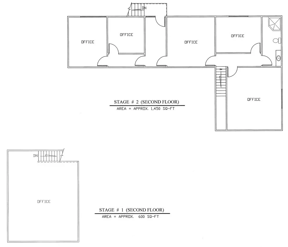 Second floor — Stage 2 offices (approx. 1,450 sq ft)