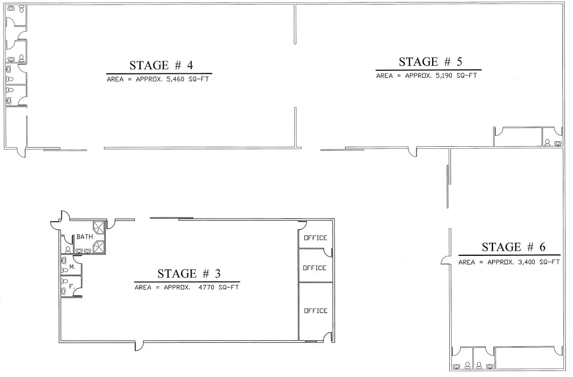 Stages 3 to 6 — Stage 4 at upper left
